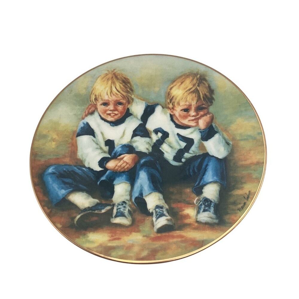 Brantwood Football Brothers Collector Plate Multicolor 8in Vintage 1979
